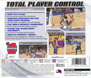 NBA Live 2003 (US) box cover back